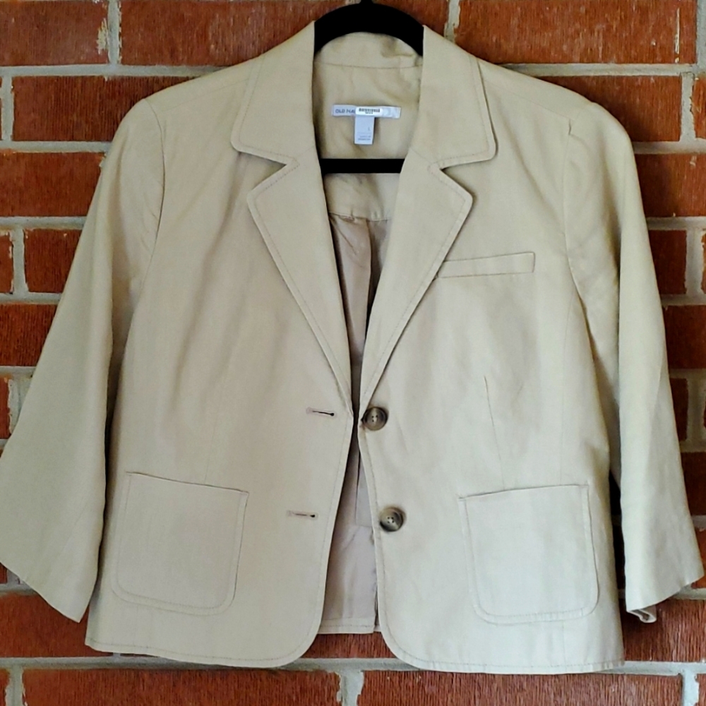 Old Navy 100% Linen Tan Blazer